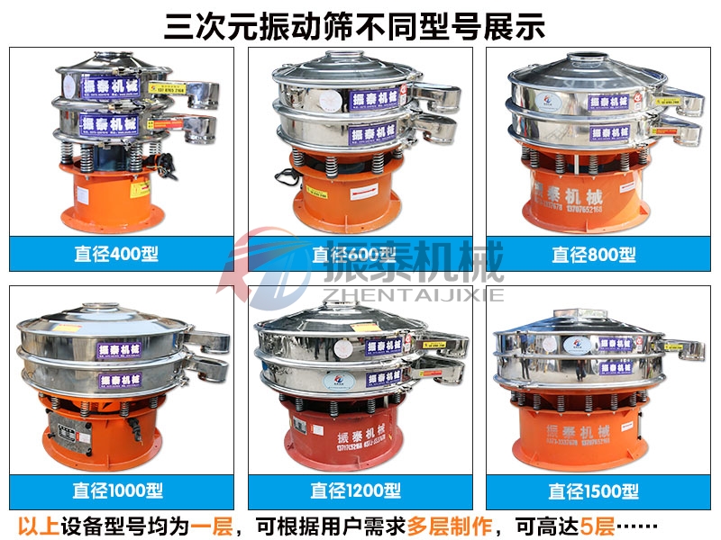 三氯化铝旋振筛不同型号展示