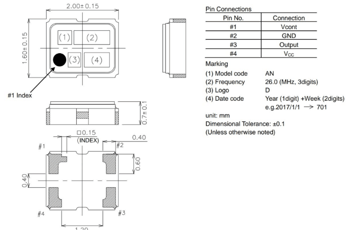 精度0.5PPM KDS压控温补晶振VC-TCXO 26MHZ规格参数 精度0.5PPM KDS压控温补晶振VC-TCXO 26MHZ规格参数