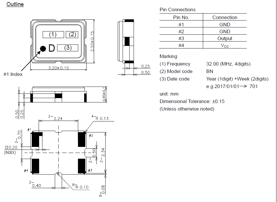 ±2PPM TCXO3225 32MHz 1XTW32000PDB规格及使用说明 ±2PPM TCXO3225 32MHz 1XTW32000PDB规格及使用说明